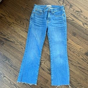 Madewell size 27 jeans with raw hem